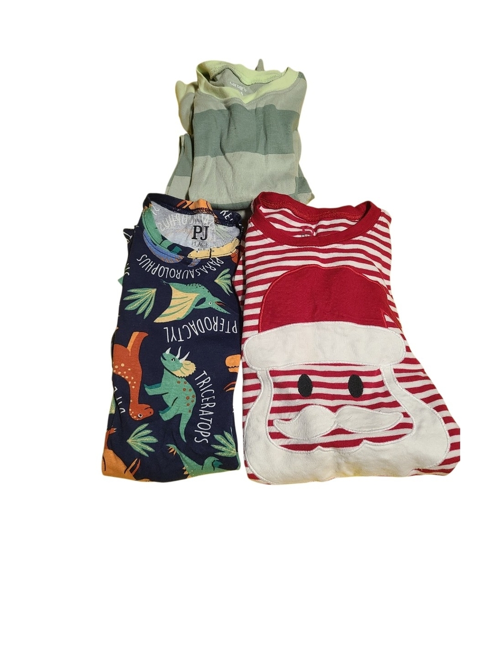 Kids Pajama Bundle 3 Piece Size 5T Dinosaur Christmas PJ Place Carter's